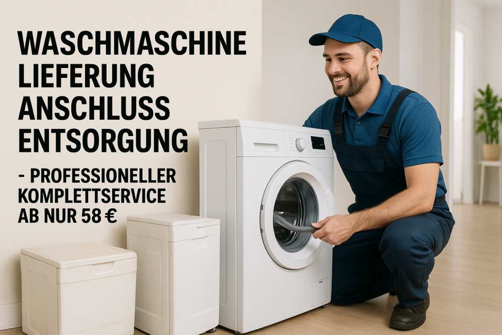 Waschmaschine Lieferung Anschluss Entsorgung – Professioneller Komplettservice ab nur 58 € Waschmaschine Lieferung Anschluss Entsorgung – Professioneller Komplettservice ab nur 58 €