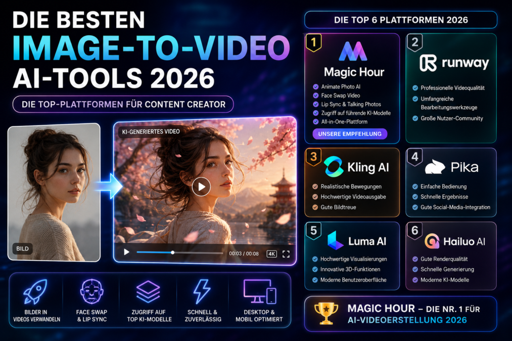 Die besten Image-to-Video-AI-Tools 2026